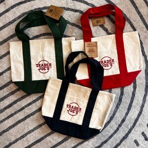 Trader Joe's Canvas  MINI Tote Bags - Set of 3